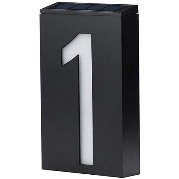 WE LED Solar House Number Light Waterproof, doorplate Number Solar Light Wall Mount Address Sign lamp,LED Lighted Up Outdoor Plaques for Door Fence