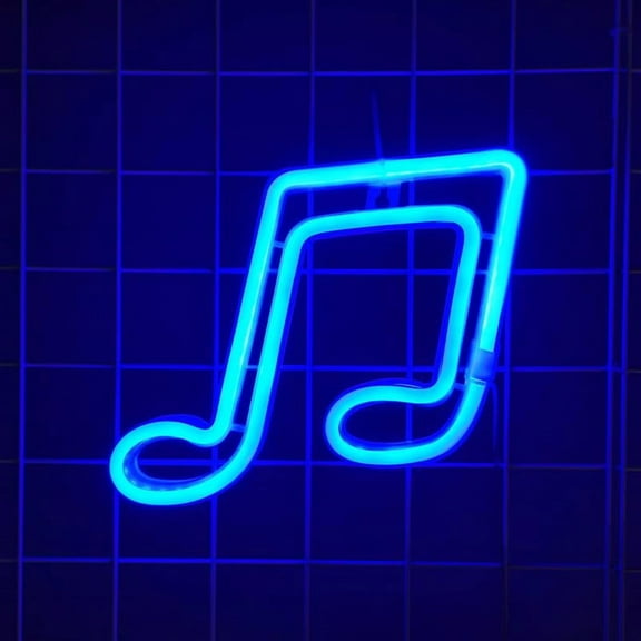 WE Musical Note LED Neon Light Sign, USB Powered,Wall Mounted Decorative Light for Room, Bar, Party
