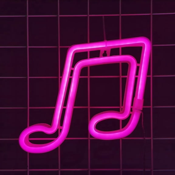 WE Musical Note LED Neon Light Sign, USB Powered,Wall Mounted Decorative Light for Room, Bar, Party