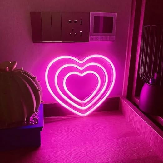 WE Neon Sign LED Neon Light Night Lamp USB Battery Powered Led (Pink)