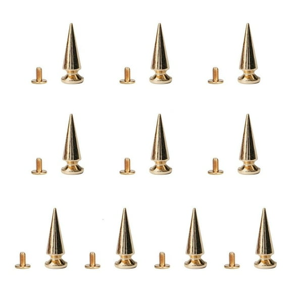 WE-POLUJ 10 Set Dog Collar Spikes for Leathercraft and Couture Apparel Embellishments