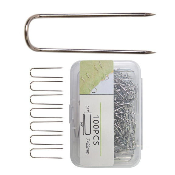 WE-POLUJ 100/200Pcs Sewing Fork Pin Needlecraft Pin Double Blocking Pin for Fabric Craft