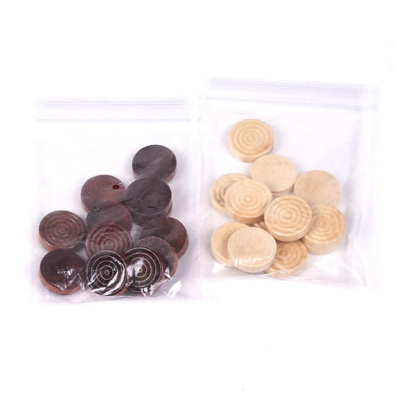 WE-POLUJ 24Pcs Wood Backgammon Pieces, Solid Wood Checker Pieces Set Board Game Table Chips Small Backgammon Checker Pieces