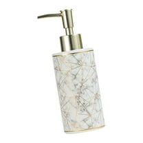 WE-POLUJ 300ml Ceramic Marble Lotion Pump Dispenser Home Decors Soap Dispenser Empty Bottle for Home Bath & Shower Essential