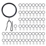 WE-POLUJ 60pcs Metal Curtain Rings and Pin Hooks for Secure Curtain Hanging of Drapes in Various Setting