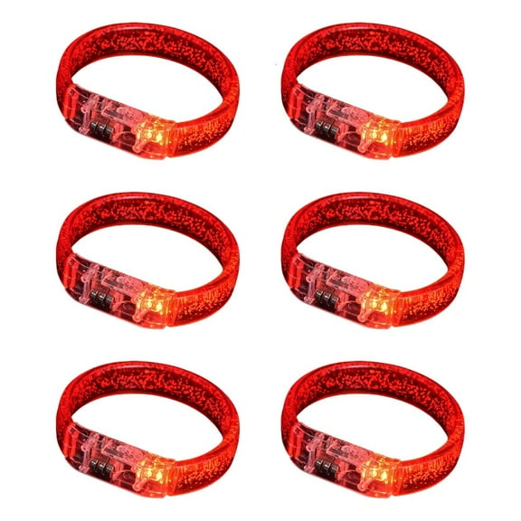 WE-POLUJ 6pcs LED Bracelets Wristbands for Birthdays Concerts and Nighttimes Gatherings