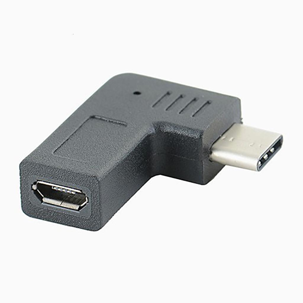 WE-POLUJ 90 Degree Bend Converter Adapter Micro USB to USB C Connector ...
