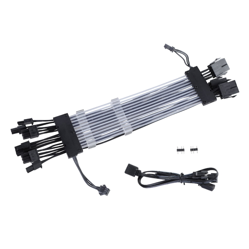 WE-POLUJ ARGB Power Supply Extension Cable RGB 24Pin GPU 3x8Pin Cord ...