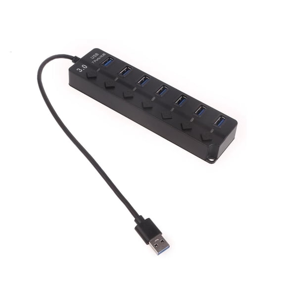 WE-POLUJ Advanced 7Port USB Hub 1 to 7 Port USB3.0 Hub USB Extension Efficient Converter