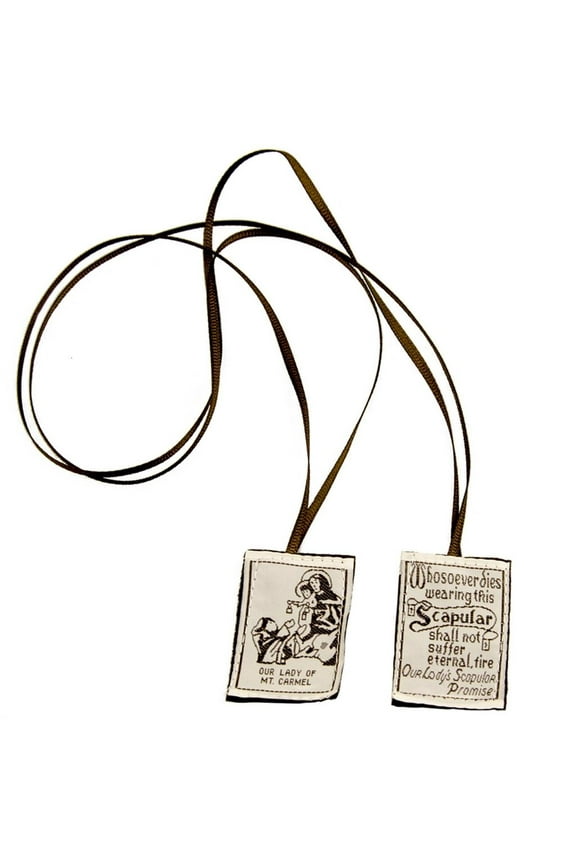 Brown Scapular Of Our Lady Of Mount Carmel Devotional Garment Catholic Necklace