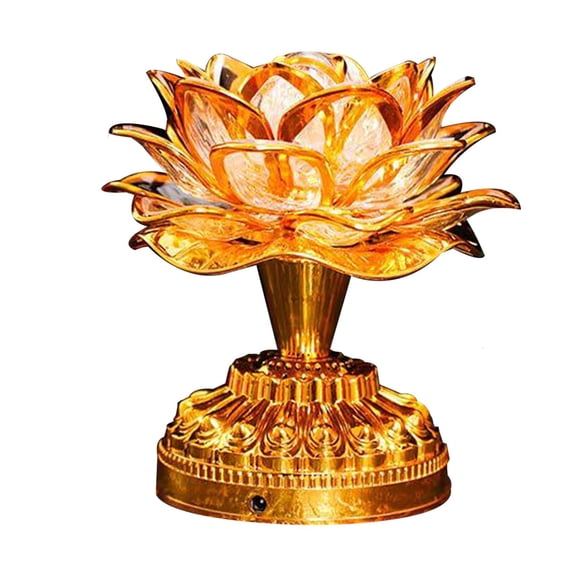 WE-POLUJ Buddhistic Lotus Lamp Colorful Lotus Lamp Desktop Decoration Light for Home Meditation Worship Buddhism Temple Decor