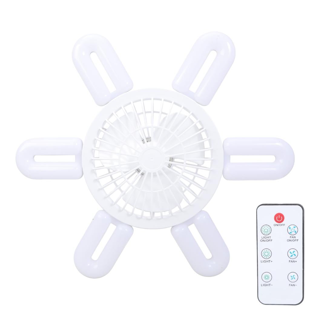 WE-POLUJ Ceiling Fan LED Ceiling Garage Light Workshop Lighting Plastic Texture Fan Light