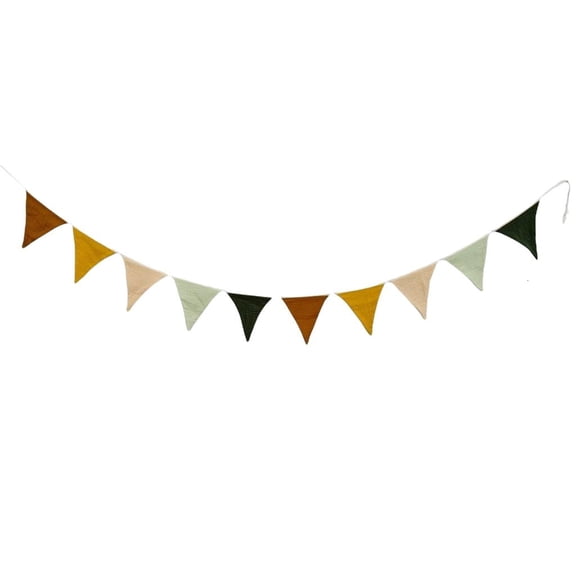 WE-POLUJ Cotton Bunting Garlands Children Room Triangular Flags Pennant Banners Nursery Birthday Party Wall Hanging Decoration