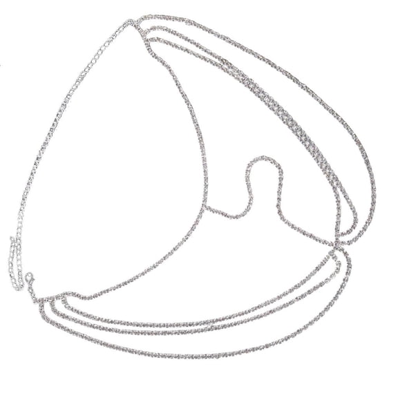 WE-POLUJ Dazzling Mask Multilayer Veil Mask Multilayer Face Chain Copper Material