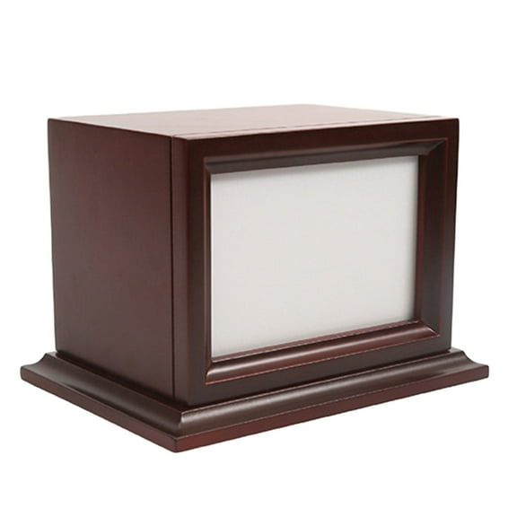 WE-POLUJ Dog Cremation Urn with Photo Frame Small Pets Ashes Box Wood Keepsakes Box