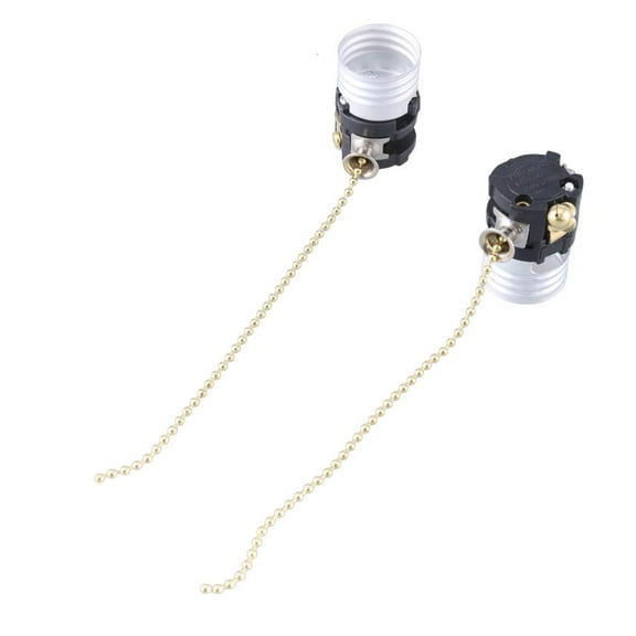 WE-POLUJ E26 Light Socket Lamp Socket Replacement with Switches Pull Chain Lamp Repair Part Suitable for Table Lamp Floor Lamp