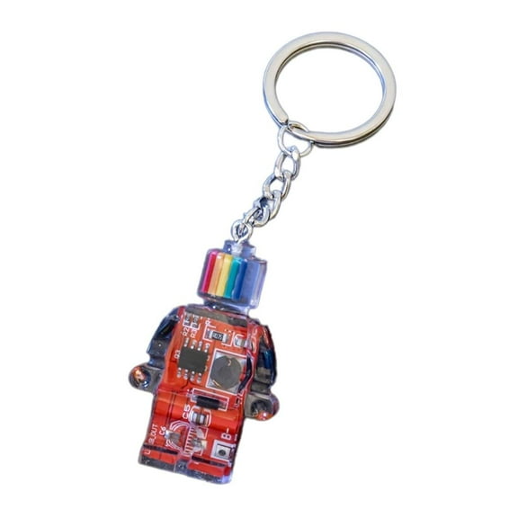 WE-POLUJ Electronic Robot Pendant Keychain Unisex Key Chain Multi-Functional Phone Chain Funny Keyrings Accessory for Women Girl