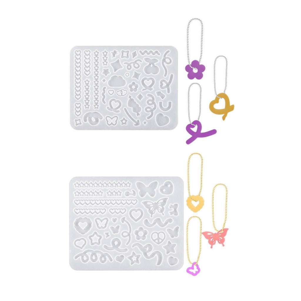Voyyphixa 4 PCS Bowknot Resin Shaker Molds - Heart, Round, Rectangle Hollow Silicone Molds For Charms & Keyrings 4 thumbnail image