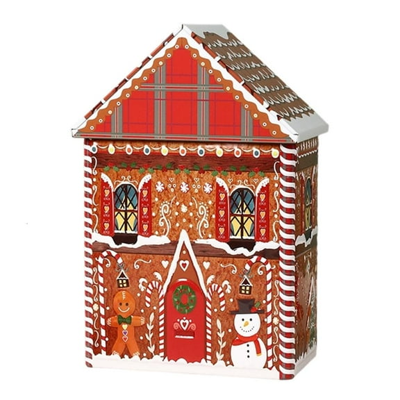 WE-POLUJ Festival Christmas Tin Houses Storage Box For Holiday Decorations And Organizing