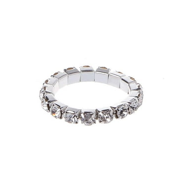 WE-POLUJ Friendship Ring Crystal Inlaid Finger Rings Elastic Ring Engagement Knuckle Ring