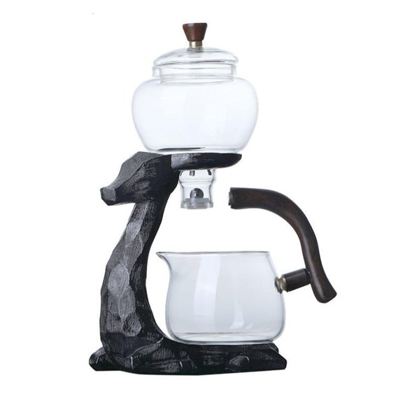 WE-POLUJ Heat-resistant Teas Kettle Glass Teapot with Removable Infuser Magnetic Suction Deer Shape Pots for Home or Office Use