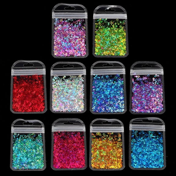 WE-POLUJ Hollow Round Glitter Thin Nail Glitter for Face Body Eye Hair Nail and DIY Art
