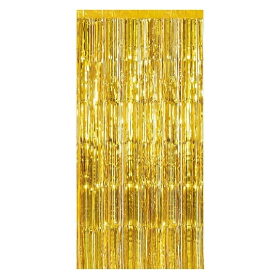 WE-POLUJ Metallic Tinsel Aluminum Foil Curtain Decoration for Birthday Wedding and Holiday Party Backdrop Door Hanging Streamers