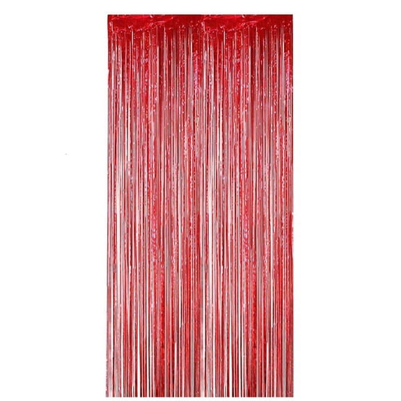 WE-POLUJ Metallic Tinsel Aluminum Foil Curtain Decoration for Birthday Wedding and Holiday Party Backdrop Door Hanging Streamers