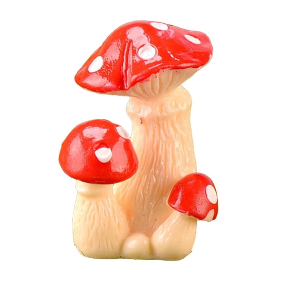 WE-POLUJ Miniature Resin Mushroom Figurine Decorative Mini Sculpture for Home Garden