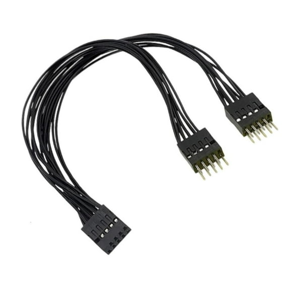 WE-POLUJ Motherboard Splitter Cable Switcher Adapter For PC Power Resetting Extension Cable 9Pin Female To 2 Port Male Switcher