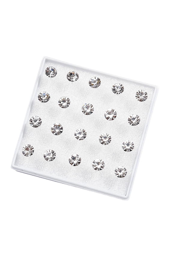 Stylish Cubic Zirconia Plastic Studs Chic Anti Allergy Earring Set with Resin Backs Clear Cubic Zirconia Ear Studs