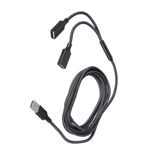 WE-POLUJ USB2.0 Splitter Cable 1 In 2 Out Double Female Port Expansion for Data Transfer