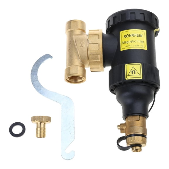 WE-POLUJ Wall Mounted Boiler Magnetic Filter Floor Heating Systems Descaler Replacement Magnetic Dirt Remover Easy to Install