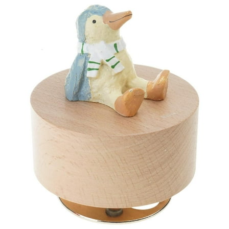 WE-POLUJ Wooden Music Box with Rotating Animal Figure Toy for Tabletop Decors Ornament
