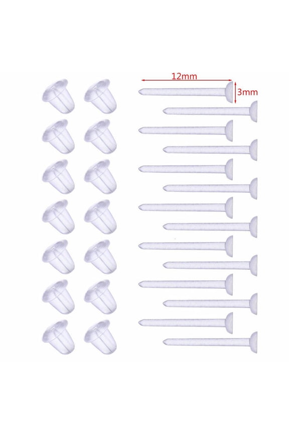 for Creative 100 Set Clear Earrings Ear Studs Piercing Retainers for Women Men