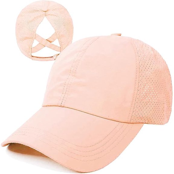 WE Ponytail Hat for Women - Baseball Cap with Adjustable Fit & High Pony Tail Criss Cross Back for Everyday Wear