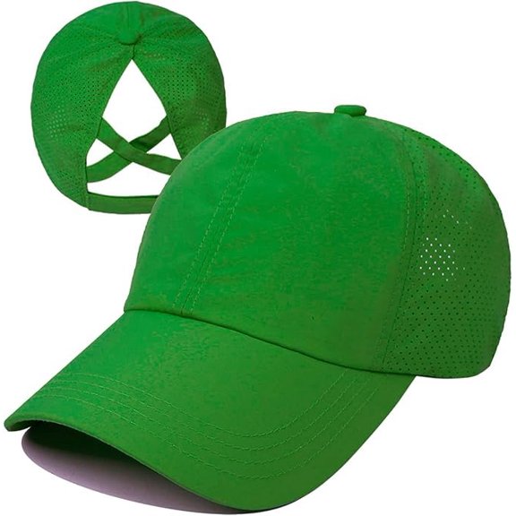WE Ponytail Hat for Women - Baseball Cap with Adjustable Fit & High Pony Tail Criss Cross Back for Everyday Wear