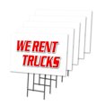 thumbnail image 1 of WE RENT TRUCKS 5 Pack Of 18" x 24" Yard Sign & Stake | Advertise Your Business | Stake Included Image On Both Sides | Made in The USA, 1 of 3