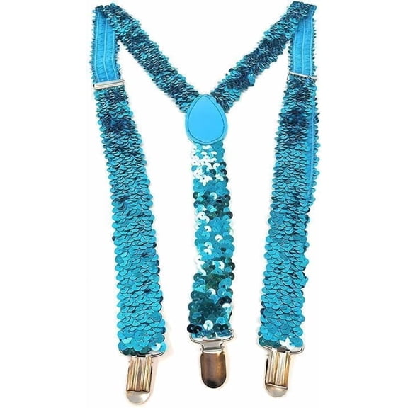 WE Suspenders Sequin Suspenders Sequin Braces Y Back Suspender Braces Adult,Unisex Elastic Adjustable Trouser Braces