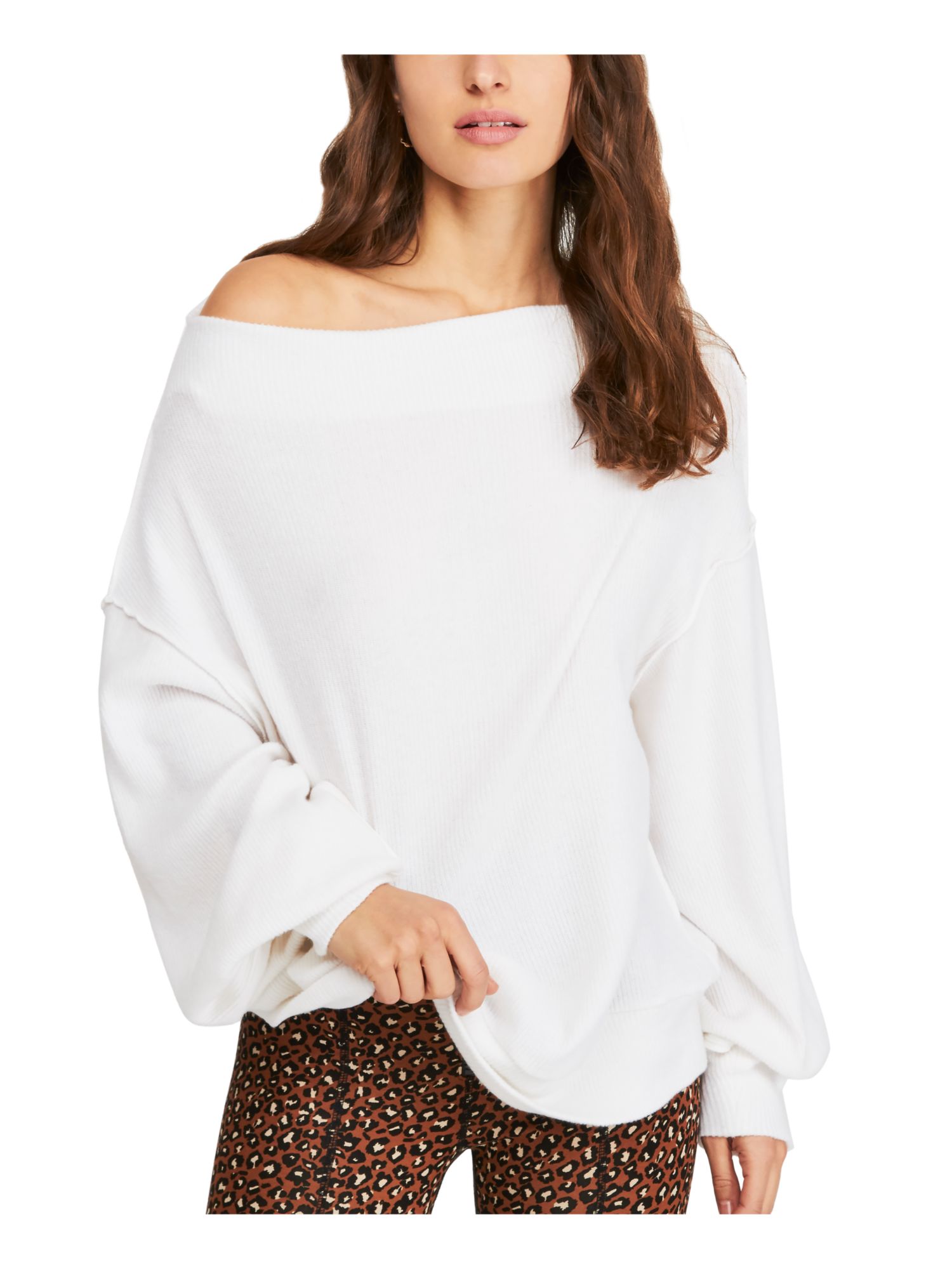 WE THE FREE Womens Ivory Long Sleeve Off Shoulder Sweater Juniors S -  Walmart.com