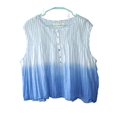 thumbnail image 1 of WE THE FREE Womens Navy Ruffled Ombre Cap Sleeve Henley Top S, 1 of 2