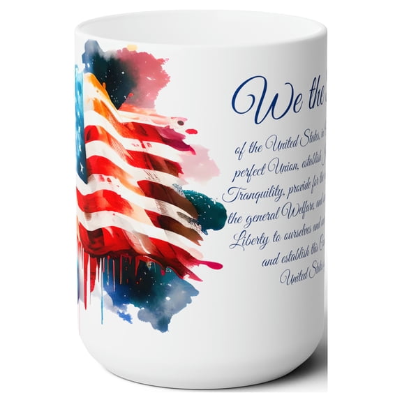"WE THE PEOPLE" American Flag Ceramic Mug 15oz