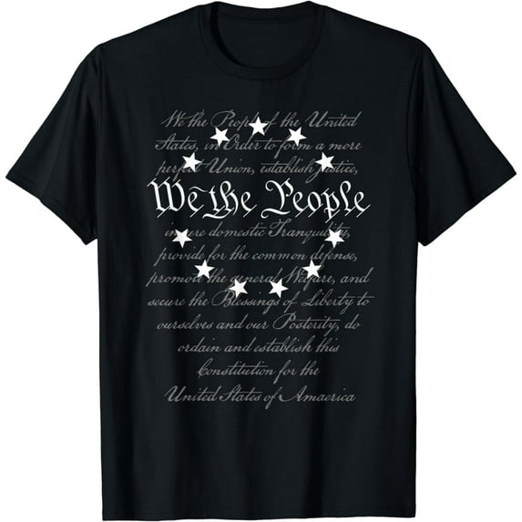 WE THE PEOPLE Preamble US Constitution 4th Of July Patriotic T-Shirt