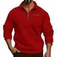 thumbnail image 1 of WEAIXIMIUNG 1/4 Zip Pullover Mens Lightweight Men's Hoodie Large Size Winter Plus Half Zip Stand Collar Pullover Solid Color Casual Hoodie S, 1 of 7