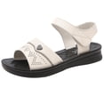 thumbnail image 1 of WEAIXIMIUNG 2023 New Summer Outwear Middle Aged Flat Bottom Hook Loop Elderly Soft Sole Anti Slippers Sandals Women Comfortable Dressy Arch Support Beige 39, 1 of 8