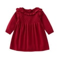 thumbnail image 1 of WEAIXIMIUNG Babys Kids Toddler Girls Solid Knit Sweater Spring Winter Long Sleeve Thick Princess Dress Clothes 80, 1 of 2