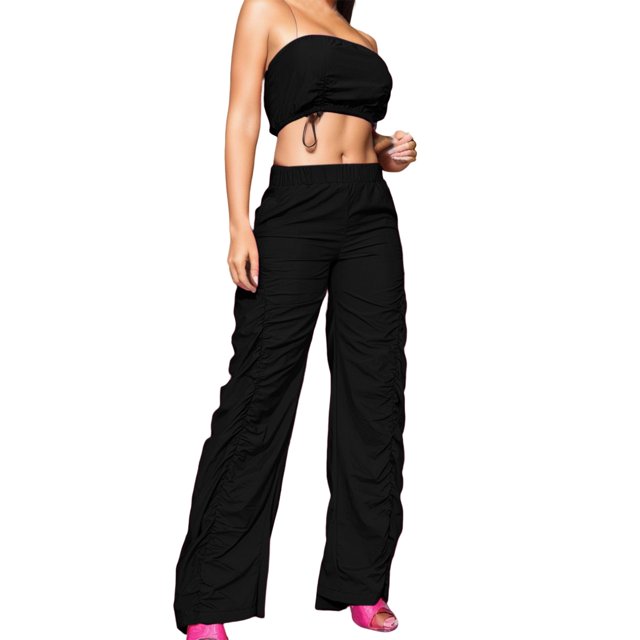 WEAIXIMIUNG Cargos Woman Relaxed Fit Baggy Clothes Black Demins High