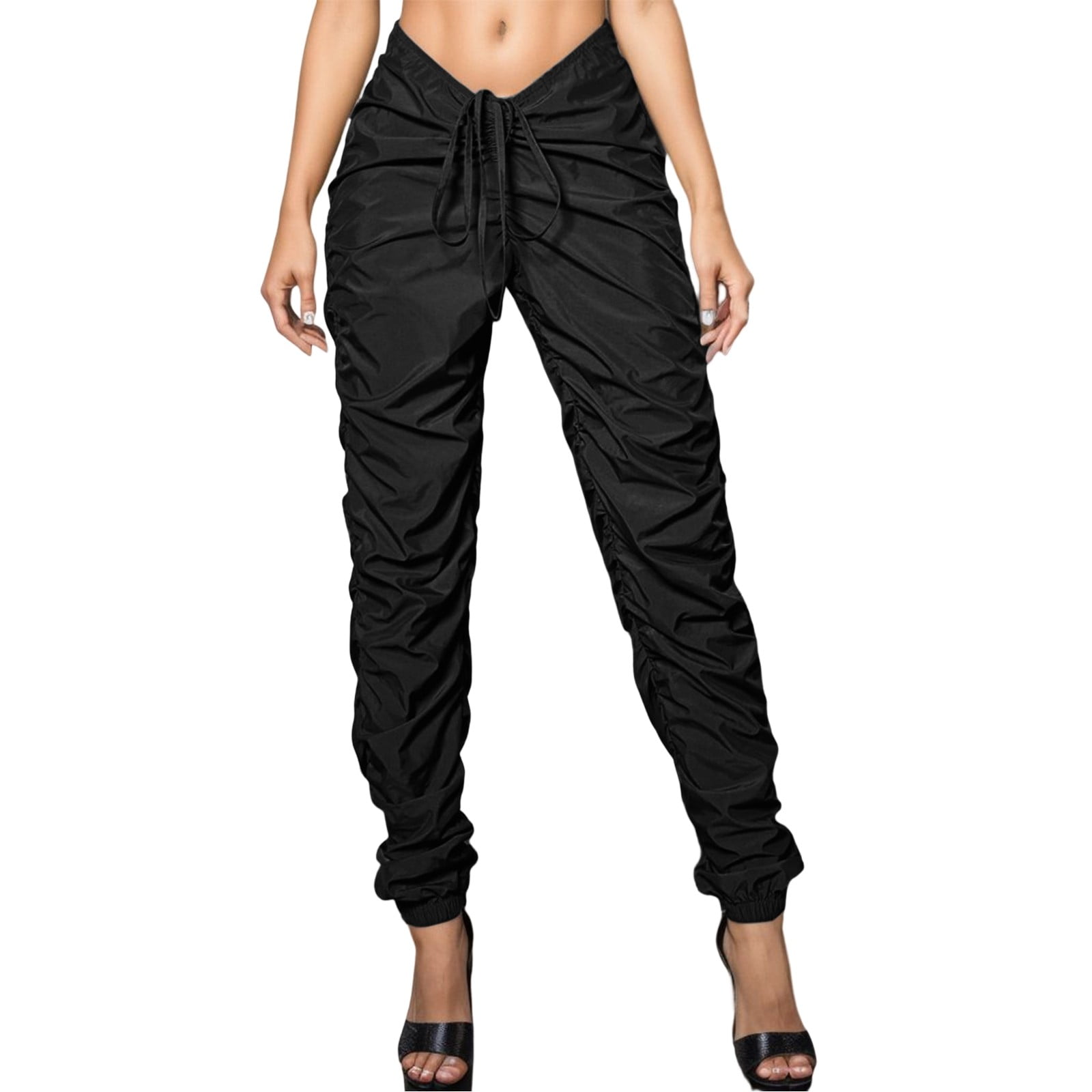 WEAIXIMIUNG Cargos Woman Relaxed Fit Baggy Clothes Black Demins High