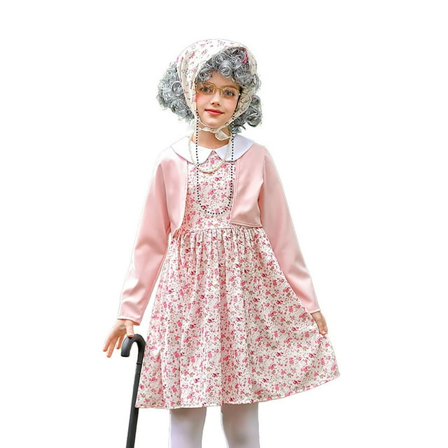WEAIXIMIUNG Carnival 100th Day Of School Kids Old Lady Girls Granny