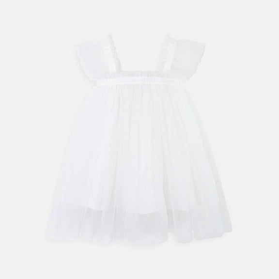 WEAIXIMIUNG Christmas Dress Toddler Toddler Girls Fly Sleeve Holiday Party Costume Mesh Dress Dance Party Princess Dresses 110